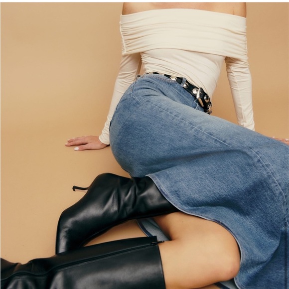 NWT REFORMATION Daria denim skirt size 27 - Picture 3 of 8